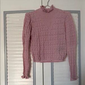 White House Black Market Blush Ruffle Knit